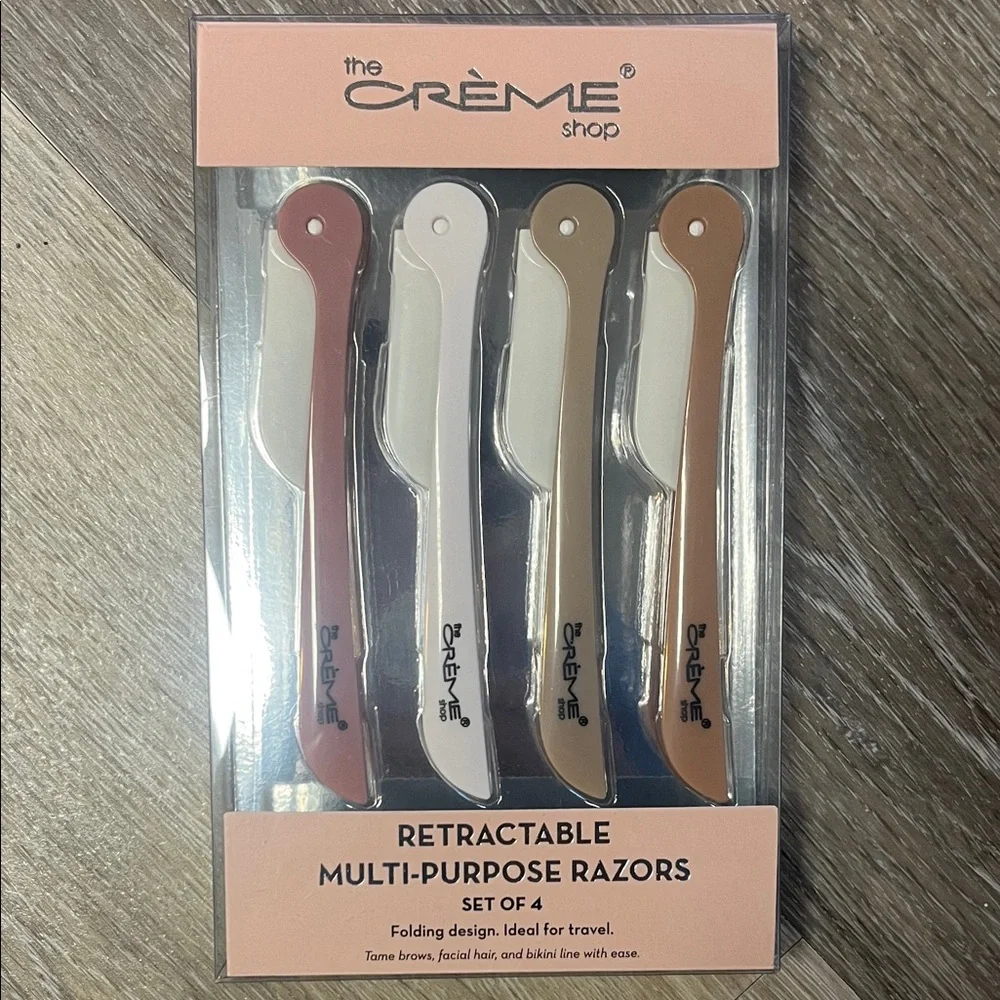 The Crème Shop Retractable Multi-Purpose Razors Set of 4, Compact, Convenient